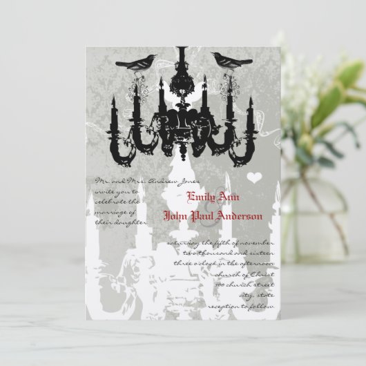 Faire-part de mariage Oiseaux de l'amour sous lust (Debout devant)