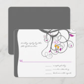 Faire-part de mariage Oiseaux de l'amour Tourbillo (Devant / Derrière)