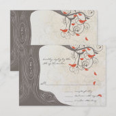 Faire-part de mariage Oiseaux de l'amour Tourbillo (Devant / Derrière)