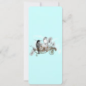 Faire-part de mariage Oiseaux de l'amour vintage (Dos)