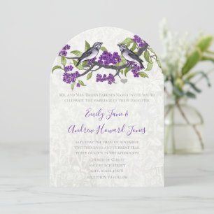Faire-part de mariage Oiseaux de l'amour vintage v