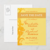 Faire-part de mariage oiseaux jaune citron (Devant / Derrière)