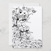 Faire-part de mariage Oiseaux noirs et tourbillons (Dos)