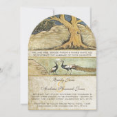 Faire-part de mariage oiseaux paon forêt rustique (Devant)