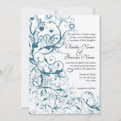 Faire-part de mariage Oiseaux turquoises et tourbi (Devant)