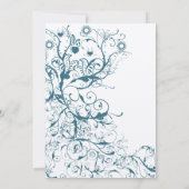 Faire-part de mariage Oiseaux turquoises et tourbi (Dos)