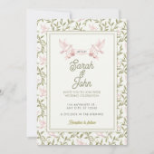 Faire-part de mariage Olive Vine Blush Dove (Devant)