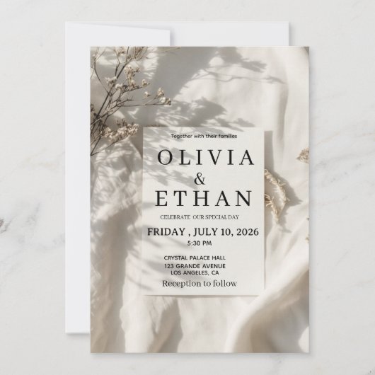 Faire-part de mariage Olivia & Ethan (Devant)