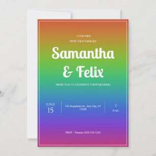 Faire-part de mariage ombré aux couleurs de l'arc-