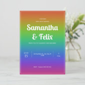 Faire-part de mariage ombré aux couleurs de l'arc- (Debout devant)