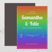 Faire-part de mariage ombré aux couleurs de l'arc- (Devant / Derrière)