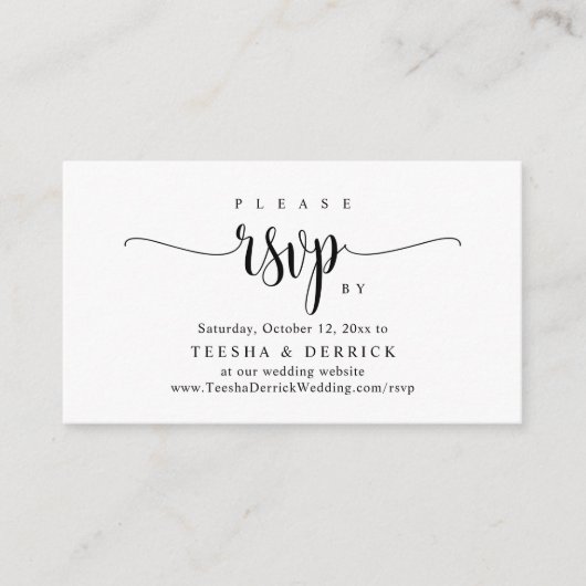 Faire-part de mariage Online RSVP, Script de calli (Devant)