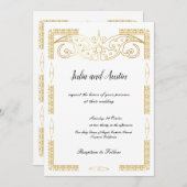 Faire-part de mariage or (Devant / Derrière)