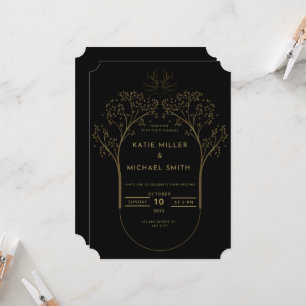 faire-part de mariage or