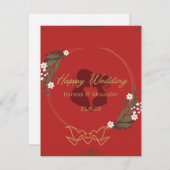 Faire-part de mariage or (Devant / Derrière)