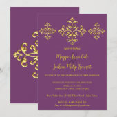 Faire-part de mariage or (Devant / Derrière)