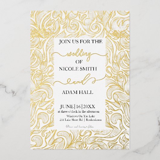 Faire-part de mariage or (Recto)