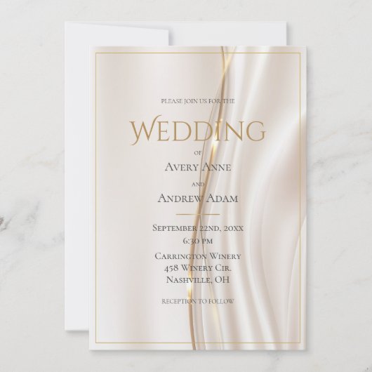 Faire-part de mariage Or Abstrait moderne (Devant)