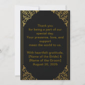 Faire-part de mariage or _arabe et design anglais (Dos)