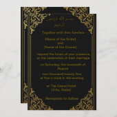 Faire-part de mariage or _arabe et design anglais (Devant / Derrière)