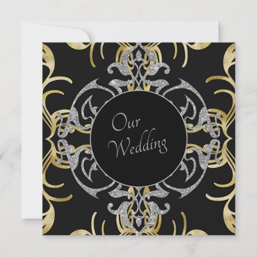 Faire-part de mariage or chic (Devant)