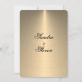 Faire-part de mariage or clair brillant (Dos)