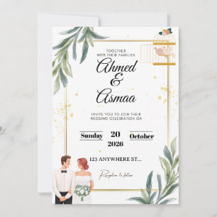 Faire-Part de Mariage Or Classique Aspect Minima