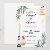 Faire-Part de Mariage Or Classique | Aspect Minima (Devant / Derrière)