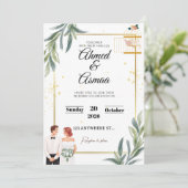 Faire-Part de Mariage Or Classique | Aspect Minima (Debout devant)
