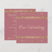 Faire-part de mariage Or de luxe (Devant / Derrière)