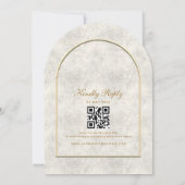 Faire-part de mariage Or de luxe avec code QR (Dos)