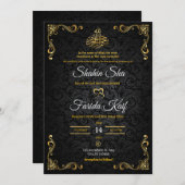 Faire-part de mariage or de luxe | Mariage islamiq (Devant / Derrière)