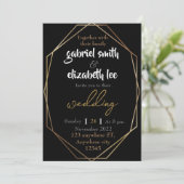 faire-part de mariage or élégant et simple (Debout devant)