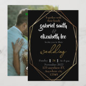 faire-part de mariage or élégant et simple (Devant / Derrière)