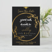 faire-part de mariage or élégant et simple (Debout devant)