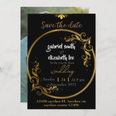 faire-part de mariage or élégant et simple (Devant / Derrière)