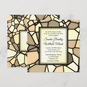 Faire-part de mariage or en mosaïque de verre coup