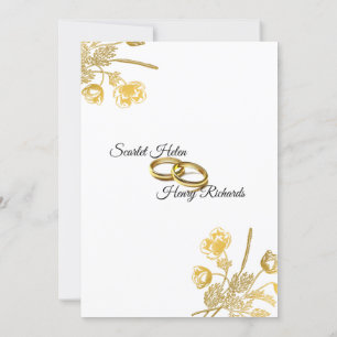 Faire-part de mariage or et blanc