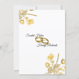 Faire-part de mariage or et blanc