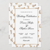 Faire-part de mariage or et blanc (Devant / Derrière)