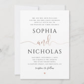 Faire-part de mariage or et blanc. Invitation simp (Devant)