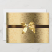 Faire-part de mariage or et chocolat marron (Devant)