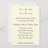 Faire-part de mariage or et chocolat marron (Dos)