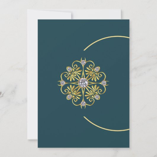 Faire-part de mariage or et diamants (Dos)