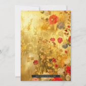 Faire-part de mariage or et fleurs (Dos)