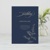 Faire-part de mariage or et marine (Debout devant)