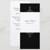 Faire-part de mariage or et noir (Devant / Derrière)