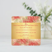 Faire-part de mariage or et Rose (Debout devant)