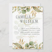 Faire-part de mariage or Flore botanique LeahG (Devant)