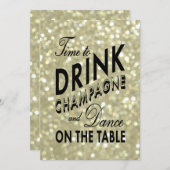 Faire-part de mariage or glamour (Devant / Derrière)